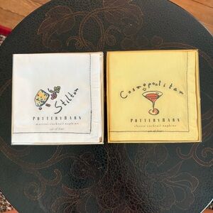 Pottery Barn 2 sets of Fabric Cocktail Napkins